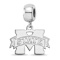 Sterling Silver Rhodium-plated LogoArt Mississippi State University
Small Dangle Bead