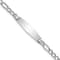 Rhodium Over 14k White Gold Polished Soft Diamond Shape Figaro ID Bracelet