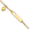 10k Yellow Gold Children's Flat Curb Link ID with Dangling Heart Bracelet