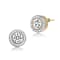 CZ Halo Stud Earrings In 14K Gold Over Sterling Silver