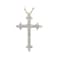 White Diamond 10k Yellow Gold Cross Pendant With 18" Rope Chain 0.25ctw