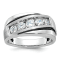 Rhodium Over 10K White Gold with Black Rhodium Men's Polished and Satin
A Diamond Ring 1.01ctw