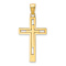 14k Yellow Gold Polished Double Cross Pendant