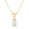 7x5mm Oval Opal with Diamond Accents 14k Yellow Gold Pendant With Chain