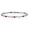 Rhodium Over 14k White Gold Diamond and Ruby Bracelet