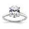 Rhodium Over 14K White Gold 3 ct. D E F Pure Light Oval Moissanite
Solitaire Ring