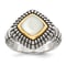 Sterling Silver Antiqued with 14K Accent Mother of Pearl Ring