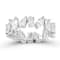 Rachel Zoe Mixed Shape CZ Eternity Band Ring in Rhodium Over Sterling Silver