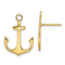 14K Yellow Gold Polished 2D Anchor Stud Earrings