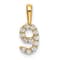 14K Yellow Gold Diamond Number 9 Pendant