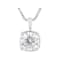 Moissanite Cushion-Cut Solitaire Pendant In Platinum-Enhanced Sterling
Silver 2.00ctw Diamond Equivalent Weight