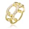 Geometric CZ Pave Band Ring In 14K Gold Over Brass