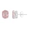 8x6mm Oval Rose Quartz Rhodium Over Sterling Silver Stud Earrings