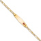 14k Yellow Gold Medical Soft Diamond Shape Red Enamel Figaro Link ID Bracelet