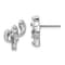 Rhodium Over 14k White Gold Diamond Cactus Stud Earrings