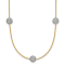 18K Two-tone Diamond Circles 18 Inch Necklace