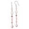 Sterling Silver Pink Freshwater Pearl, Red and Rose Quartz, Pink Jadeite
and Thulite Dangle Earrings