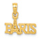 14k Yellow Gold Textured Paris with Eiffel Tower Pendant