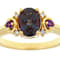 Lab-Created Alexandrite, Amethyst And Lab-Grown Diamond Ring In 18K Gold
Over Sterling Silver 1.38ctw