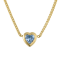 14K Yellow Gold Over Sterling Silver Lab Created Aquamarine Heart Curb
Chain Necklace .8ctw