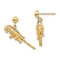 14k Yellow Gold 3D Textured Parrot Dangle Earrings