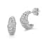 Sterling Statements Rhodium Over Sterling Silver CZ Criossant Hoops