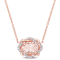 1.14ctw Morganite And 0.10ctw Diamond 10k Rose Gold Necklace