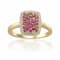 Ruby and Moissanite 14K Yellow Gold Over Sterling Silver Rectangle
Cluster Ring