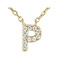 CZ Initial P Station Necklace In 18K Gold Over Sterling Silver 0.09ctw