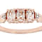 Morganite And White Diamond Band Ring In 18K Rose Gold Over Sterling
Silver 0.52ctw