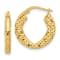 14K Yellow Gold Diamond-cut Hoop Earrings