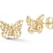Bellissima Gold 14K Yellow Gold Mesh Butterfly Studs