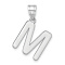 Rhodium Over 14k White Gold Polished Bubble Letter M Initial Pendant