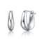 Artistic Puffy Hoop Earrings In Rhodium Over Brass