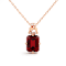 Natural Red Garnet 14K Rose Gold Over Sterling Silver Octagen Shape
Pendant with Chain