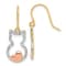 14k Yellow Gold and Rhodium Over 14k Yellow Gold Diamond-Cut Cat Outline
Dangle Earrings