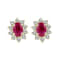 1.00ctw Ruby and Diamond Earrings in 14k Yellow Gold