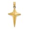 14k Yellow Gold Polished 2D Triangle Tipped Cross Charm
