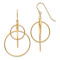 14k Yellow Gold Polished Circles Dangle Earrings