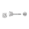 Rhodium Over 14K White Gold 5mm Cubic Zirconia and 4mm Ball Reversible Earrings