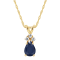 6x4mm Pear Shape Sapphire with Diamond Accents 14k Yellow Gold Pendant
With Chain