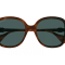 Gucci Havana Oversize Frame / Green Lens Sunglasses