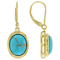 Turquoise Dangle Earrings In 18K Gold Over Sterling Silver