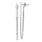 Rhodium Over 14k White Gold Polished and Textured Twisted Bar with Chain
Dangle Earrings