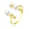 Freshwater Pearl Open Statement Ring In 14K Gold Over Sterling Silver