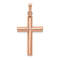 14k Rose Gold Brushed and Polished Cross Pendant