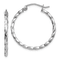 Rhodium Over 14k White Gold 7/8" Twist Polished Hoop Earrings