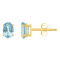 6x4mm Oval Aquamarine 14k Yellow Gold Stud Earrings