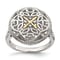 Rhodium Over Sterling Silver with 14K Accent Diamond Vintage Ring