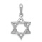 Rhodium Over 14k White Gold Textured Star of David Pendant